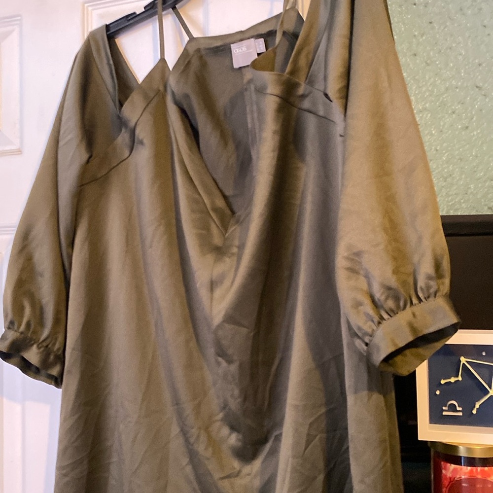 ASOS Olive green cold shoulder mini dress!